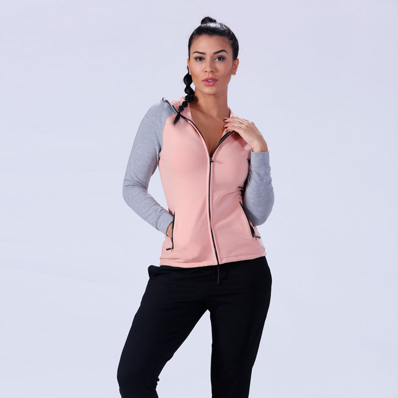 slim fit ladies sweatshirts zip-up casual-style for trainning