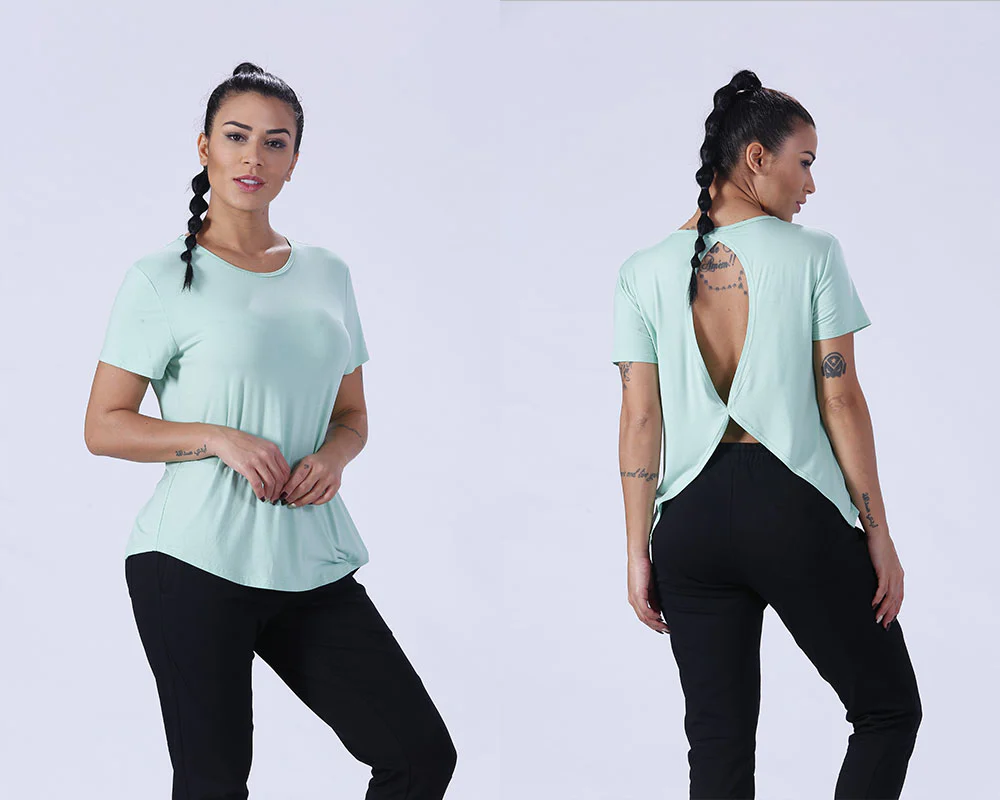 lovely women's t shirts sporting-style yoga room