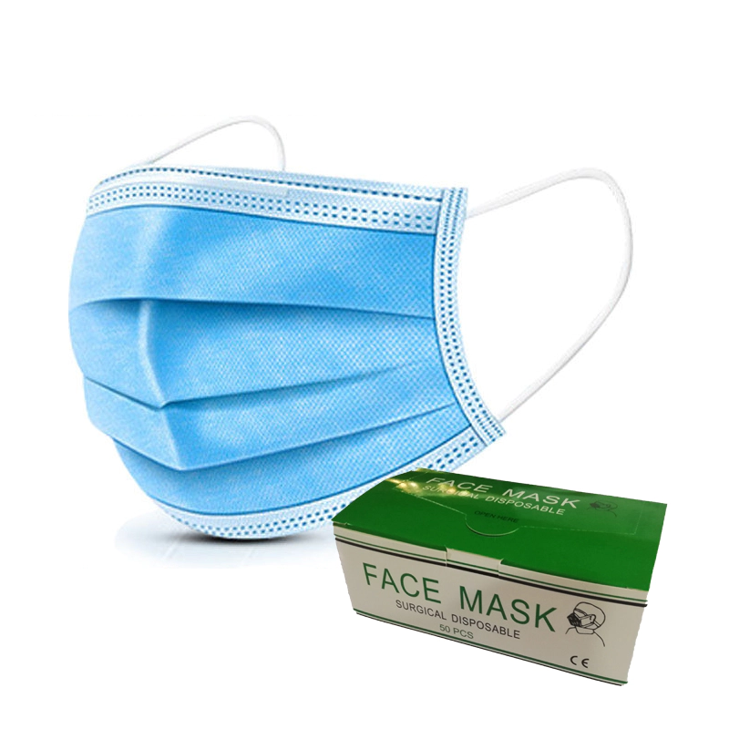 on stock fast shipping disposable three layers 3ply non woven face mask
