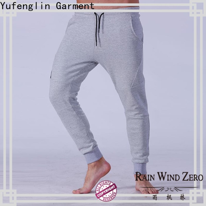 Yufengling stable men's grey jogger pants  tight elastic for training house