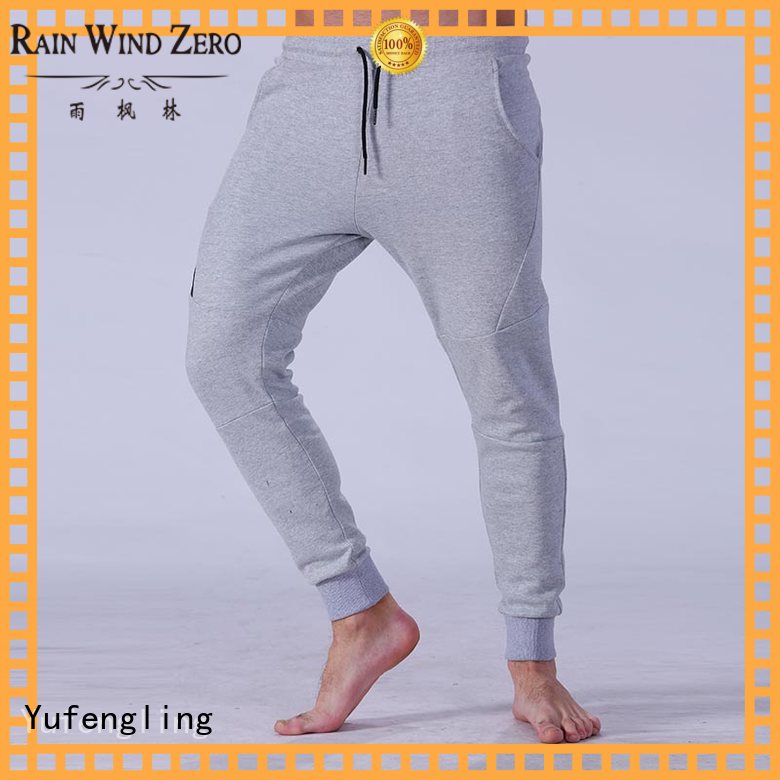 Yufengling joggers men's grey jogger pants nylon fabric for sports