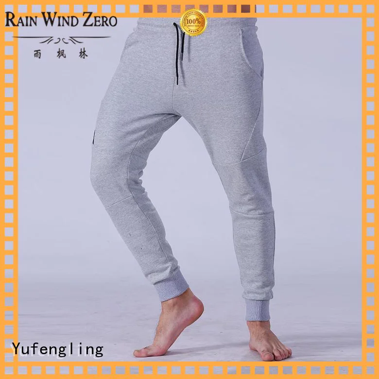 Yufengling joggers men's grey jogger pants nylon fabric for sports