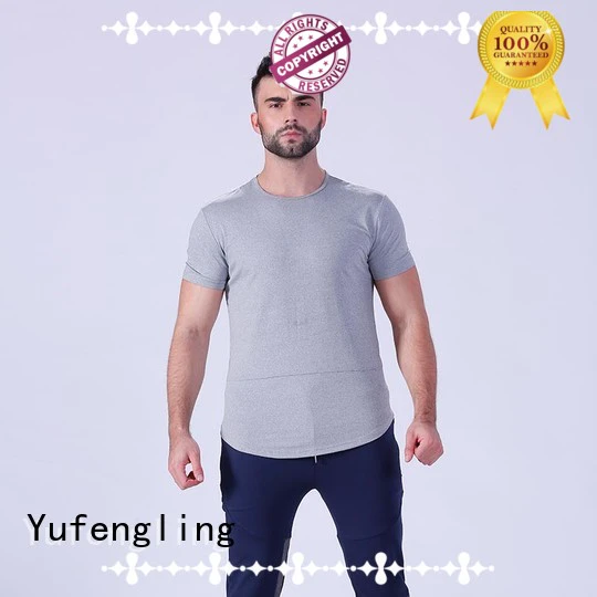 Yufengling fitness plain t shirts for men in different color in gym