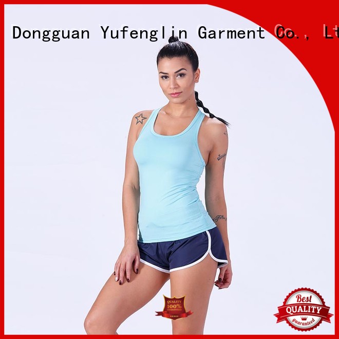 Yufengling plain women tank top gym shorts for trainning
